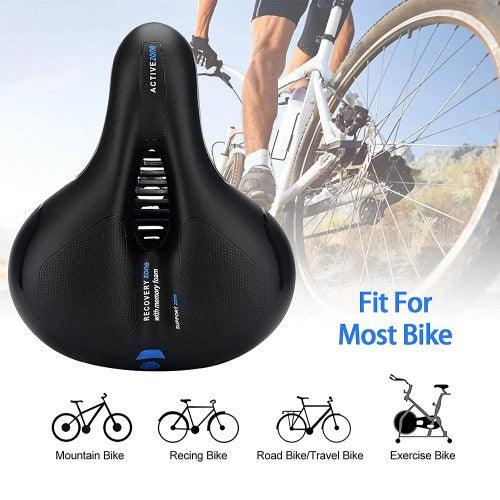 Bike Seat, Replacement Bicycle Seat Cushion with Waterproof Memory Foam Padded Leather, Reflective Strip, Dual Shock Absorbing Rubber Balls, Universal Fit for Bicycles, E-Bikes - Toytexx Bike Seat, Replacement Bicycle Seat Cushion with Waterproof Memory Foam Padded Leather, Reflective Strip, Dual Shock Absorbing Rubber Balls, Universal Fit for Bicycles, E-Bikes - Toytexx